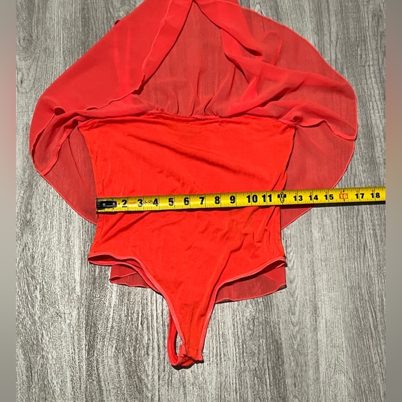 Guess flowy sheer coral orange bodysuit - Picture 6 of 12